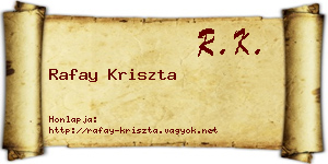Rafay Kriszta névjegykártya